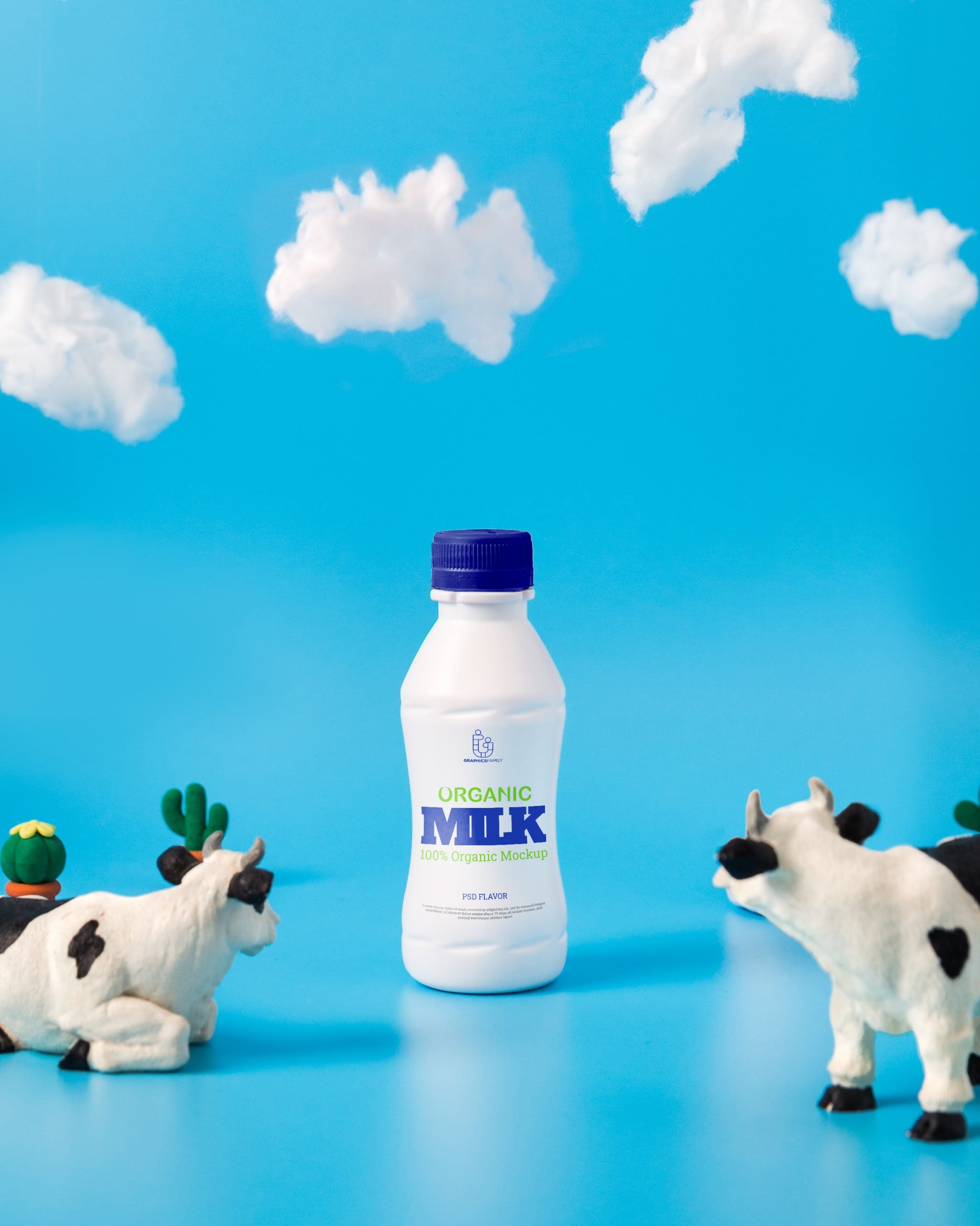 Free Milk Bottle Design Mockup Free