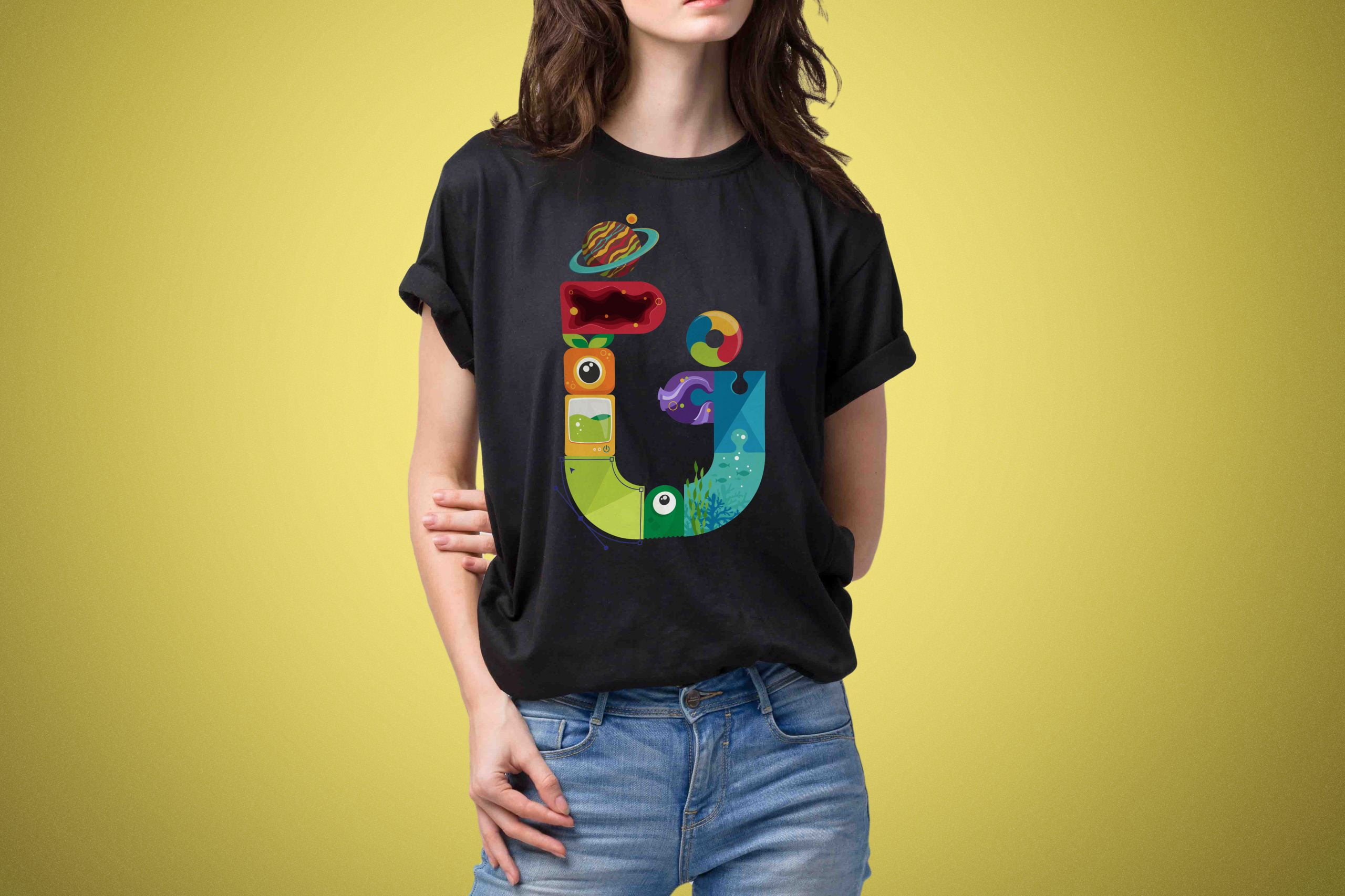 Girl T-Shirt Artwork Mockup free