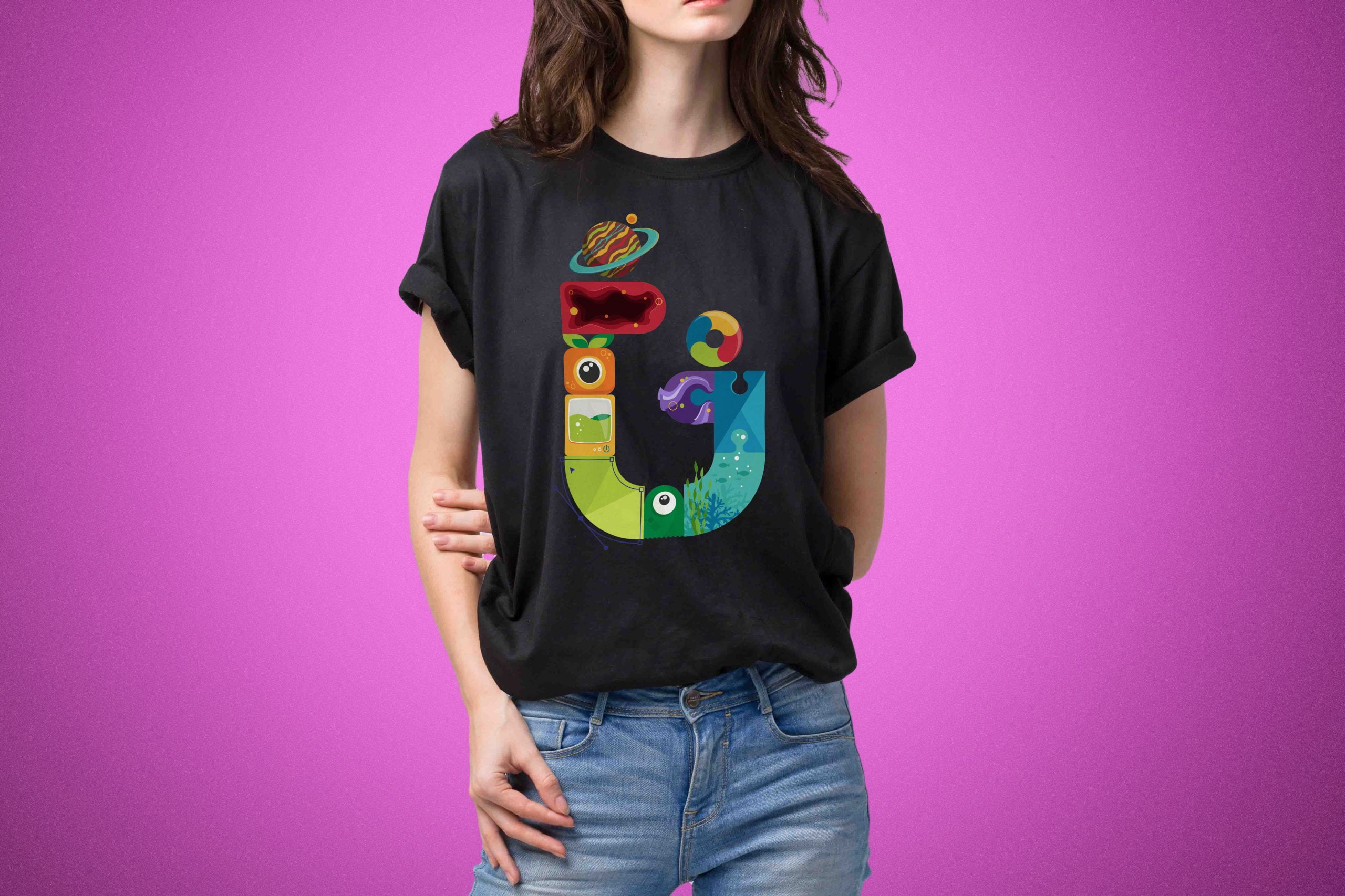 Girl T-Shirt Artwork Mockup – GraphicsFamily