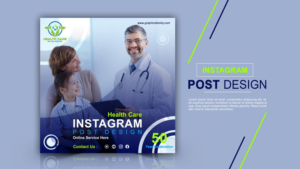 Health Care Business Instagram Post Design