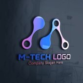 Professional Letter M Tech Logo Design