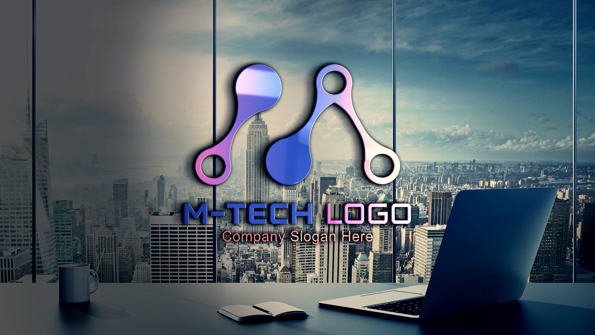 Letter M Tech Logo Design