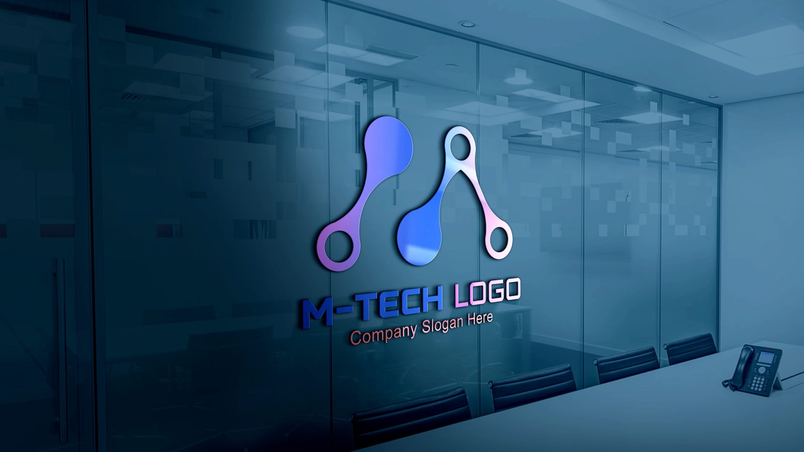 Letter M Tech Logo Free Download