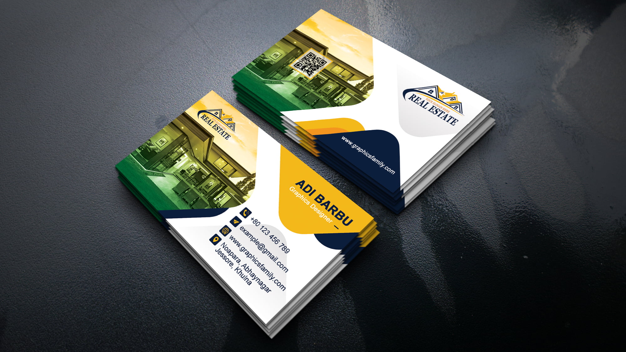 Free Real Estate Agent Business Card Design â€“ GraphicsFamily