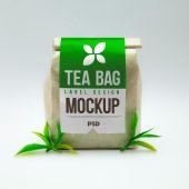 Tea bag Label Design Mockup