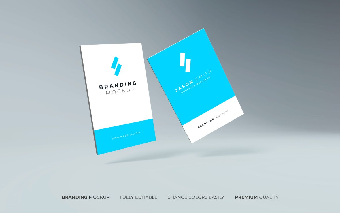 3D Standing Business Card Mockup