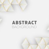 Abstract White Background with Golden Triangles