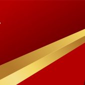 Abstract red background design with modern golden lines