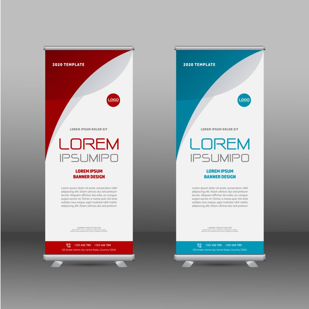 Abstract roll up banner standee design