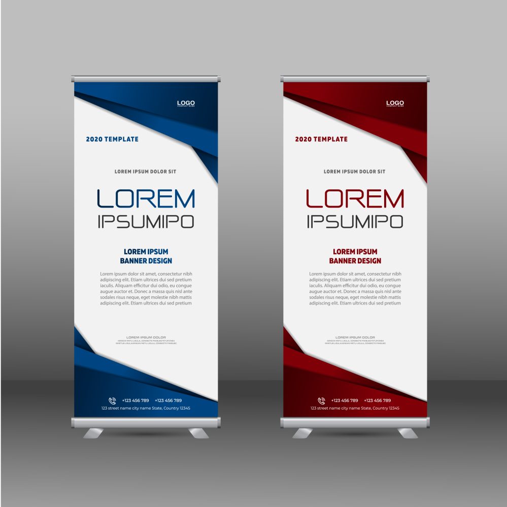 Abstract style business roll up banner template
