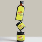 Balancing Bottle and Jars Label Mockup