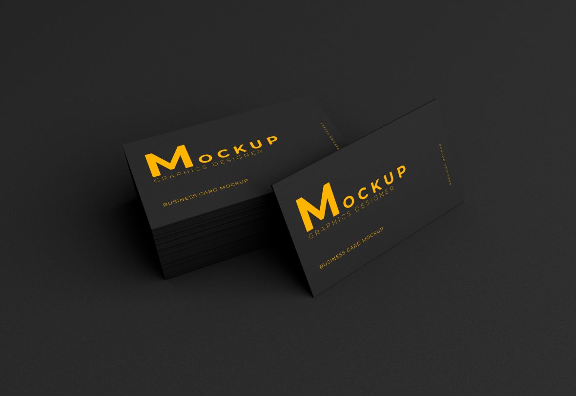 Black Business Card Mockup