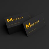 Black Business Card Mockup