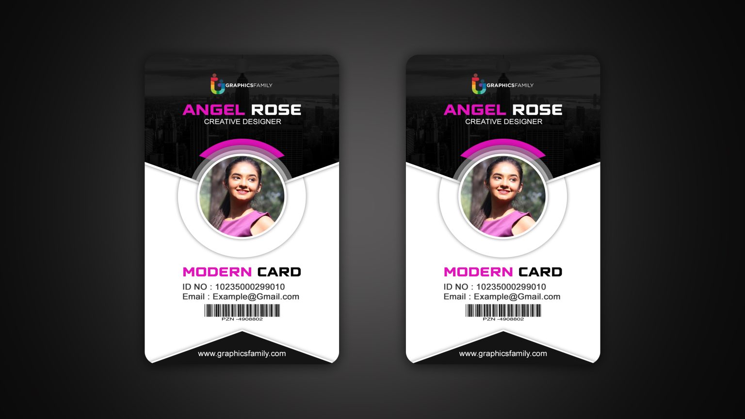 Black Modern Id Card Design – GraphicsFamily