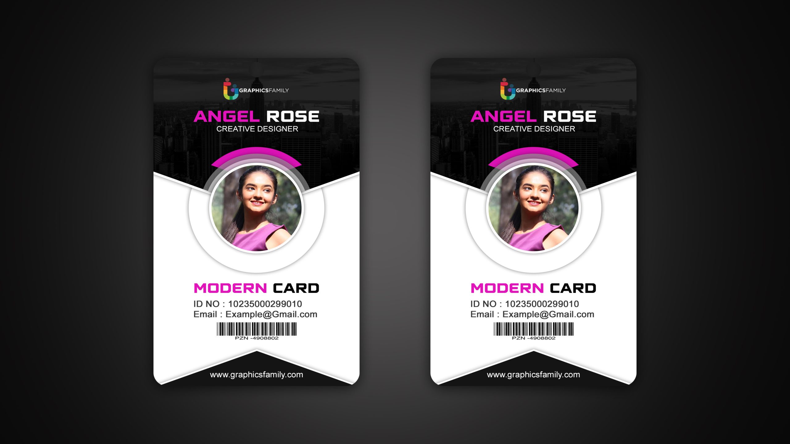 Black Modern Id Card Design Download