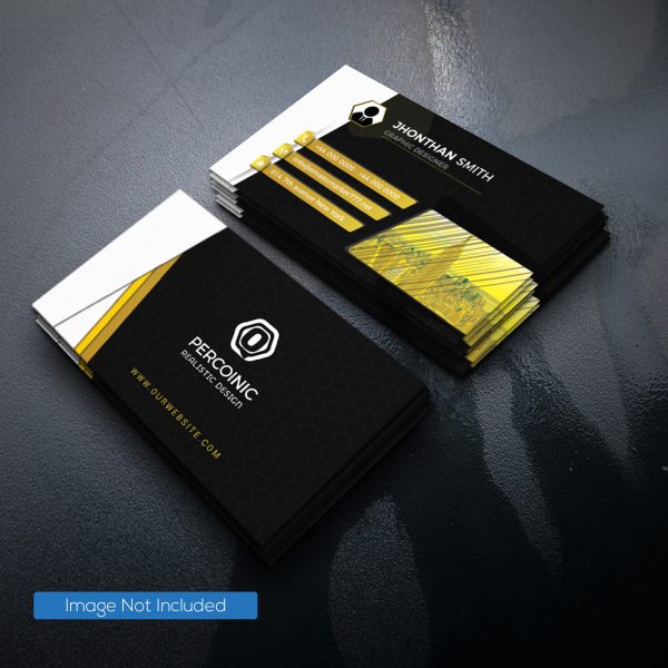 Black and Yellow Business Card Template – GraphicsFamily