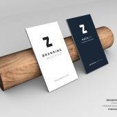 Business Card Mockup on Realistic Wooden Bar