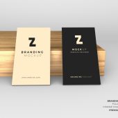 Business Cards Mockup Template on Wood