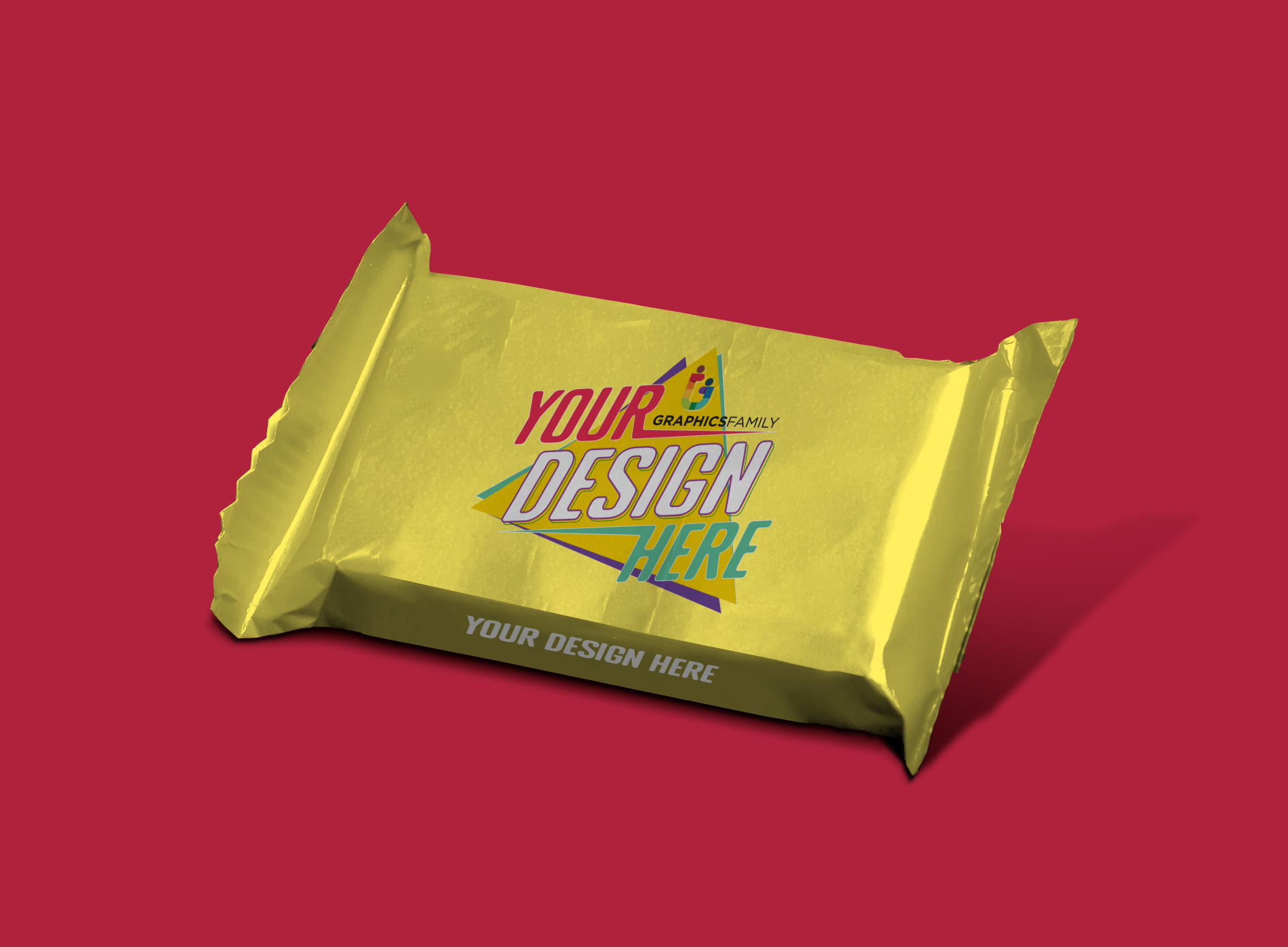 Chocolate Wrapper Design Mockup – GraphicsFamily