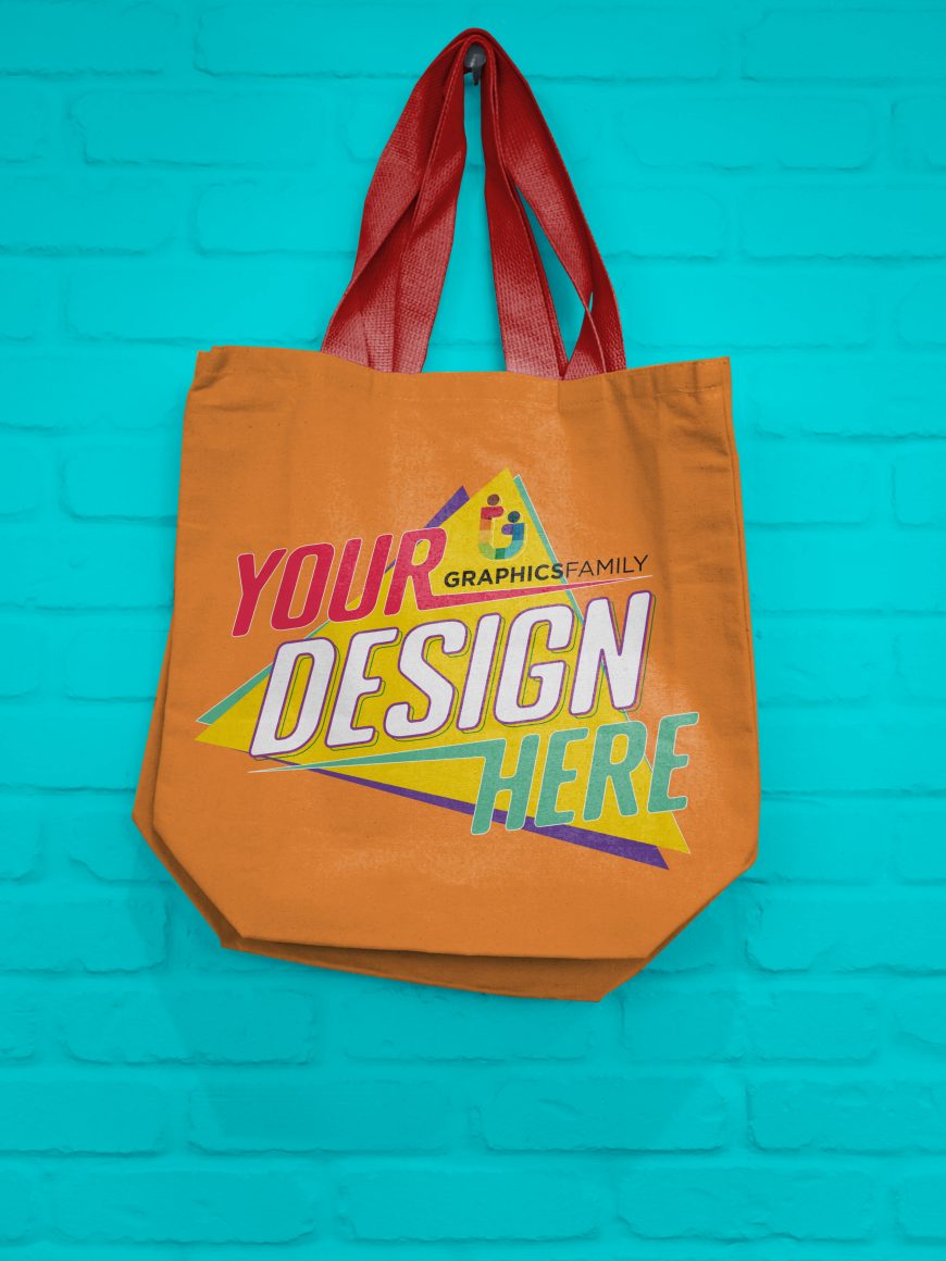 Cloth bag Design Mockup GraphicsFamily