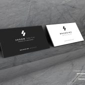 Concrete Wall Business Card Mockup