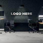 Dark Office Logo Mockup