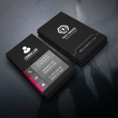 Dark Vertical Business Card Template