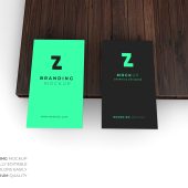 Dark Wood Business Card Mockup