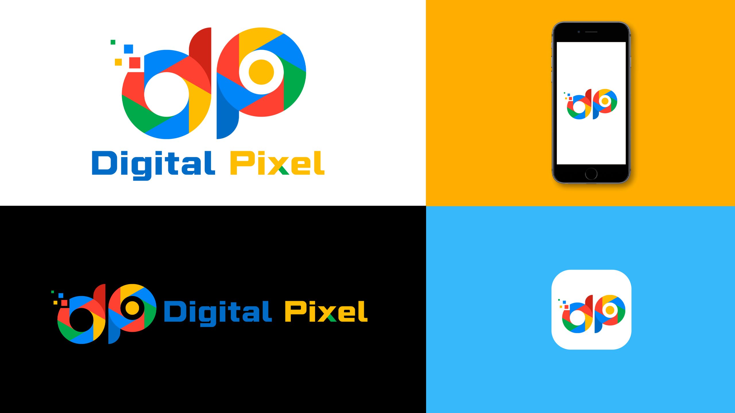 Download Digital Pixel DP Letters Logo Design Template