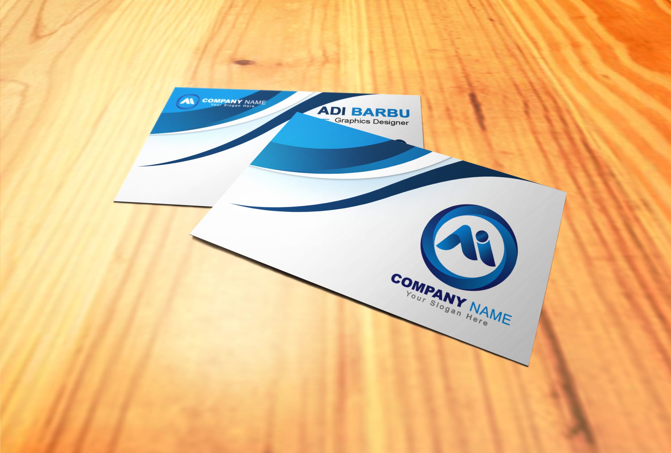 Download White and Blue Simple Business Card Design