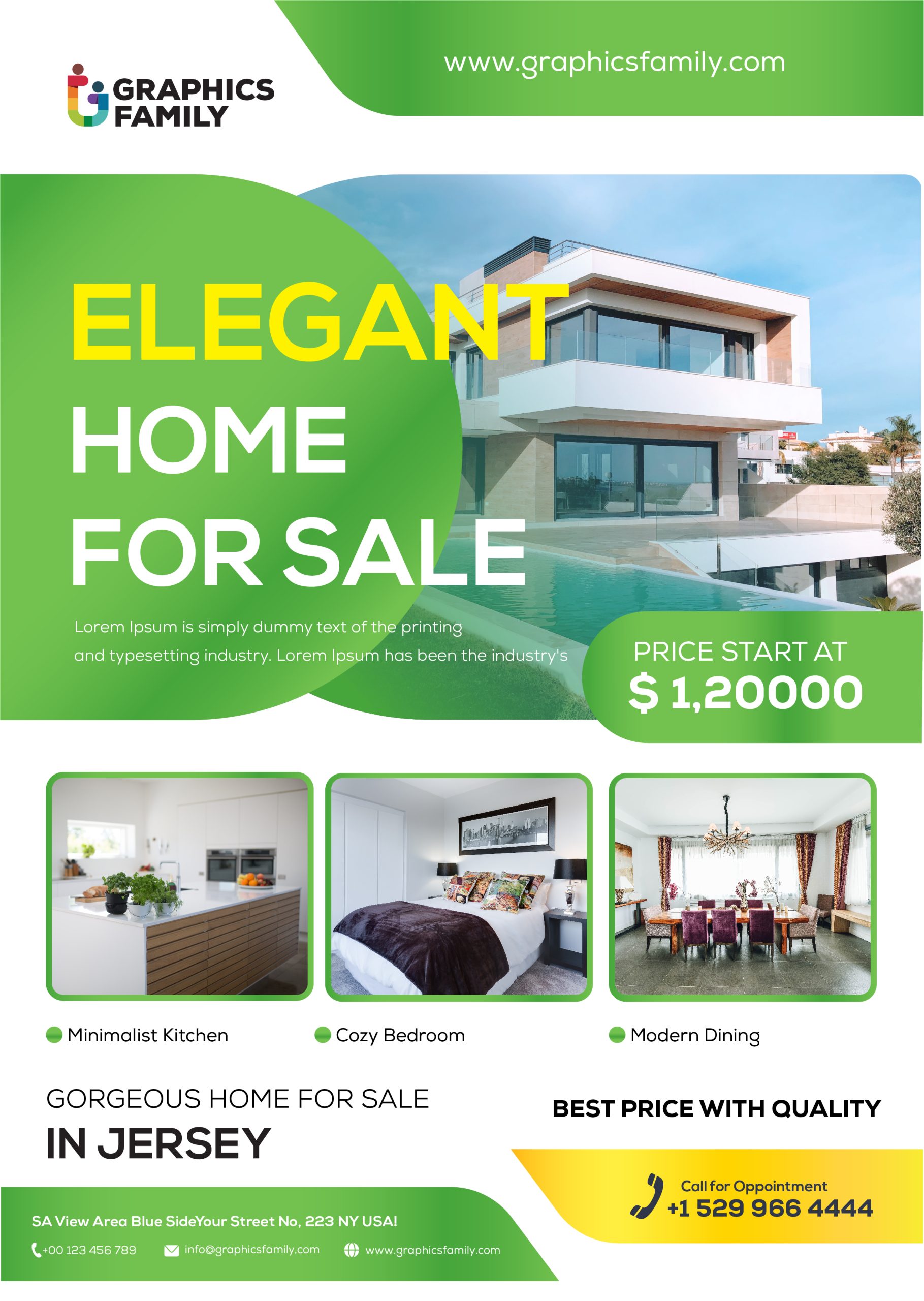 Elegant Home Sale Flyer Design GraphicsFamily