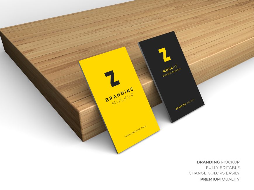 Elegant realistic wooden background business card