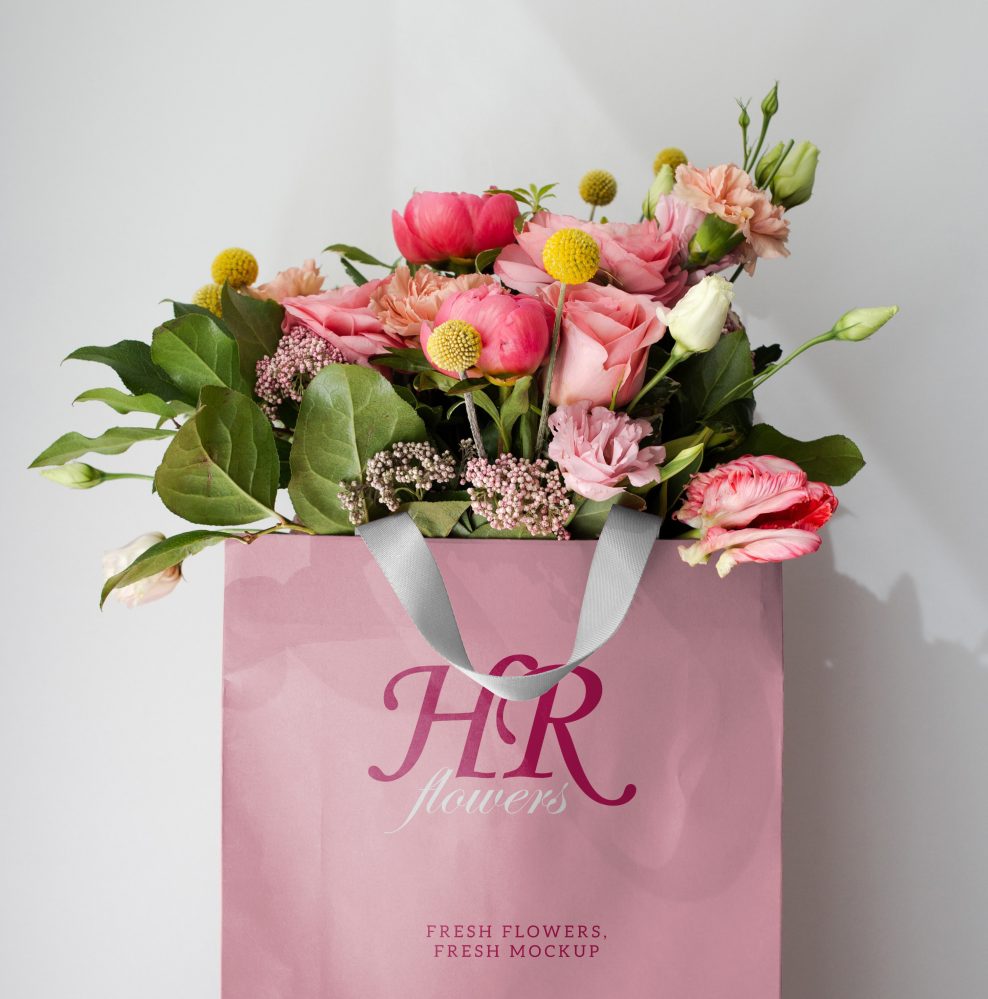 Flower Handbag Design Mockup download