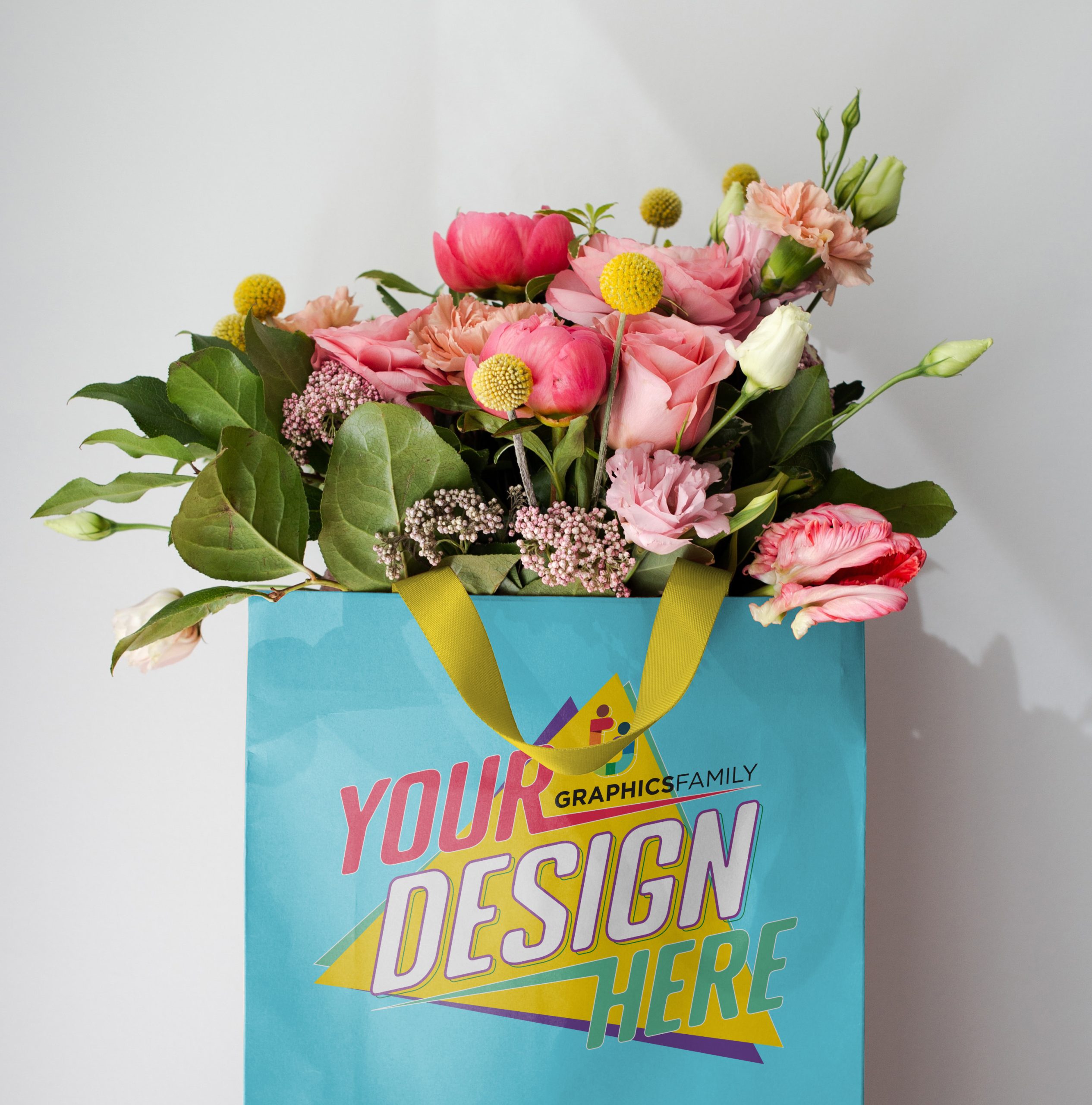 Flower Handbag Design Mockup free