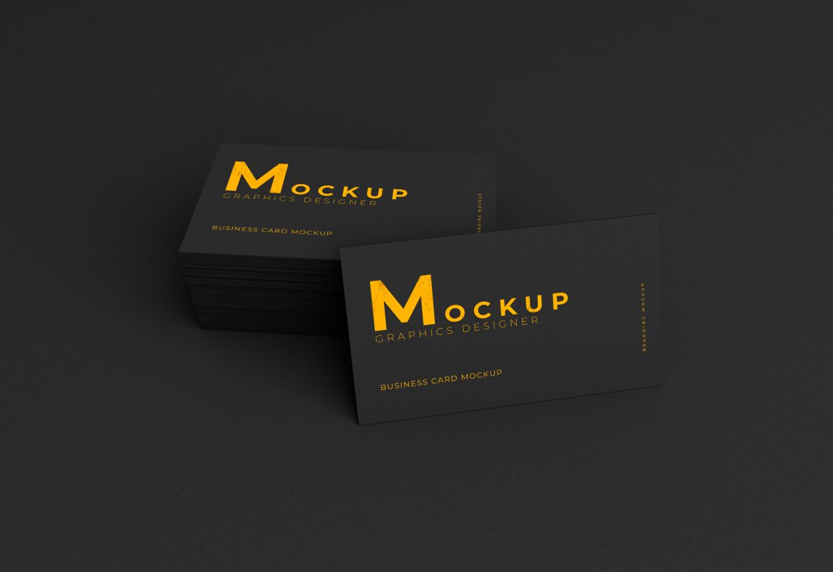 Free Black Business Card Mockup