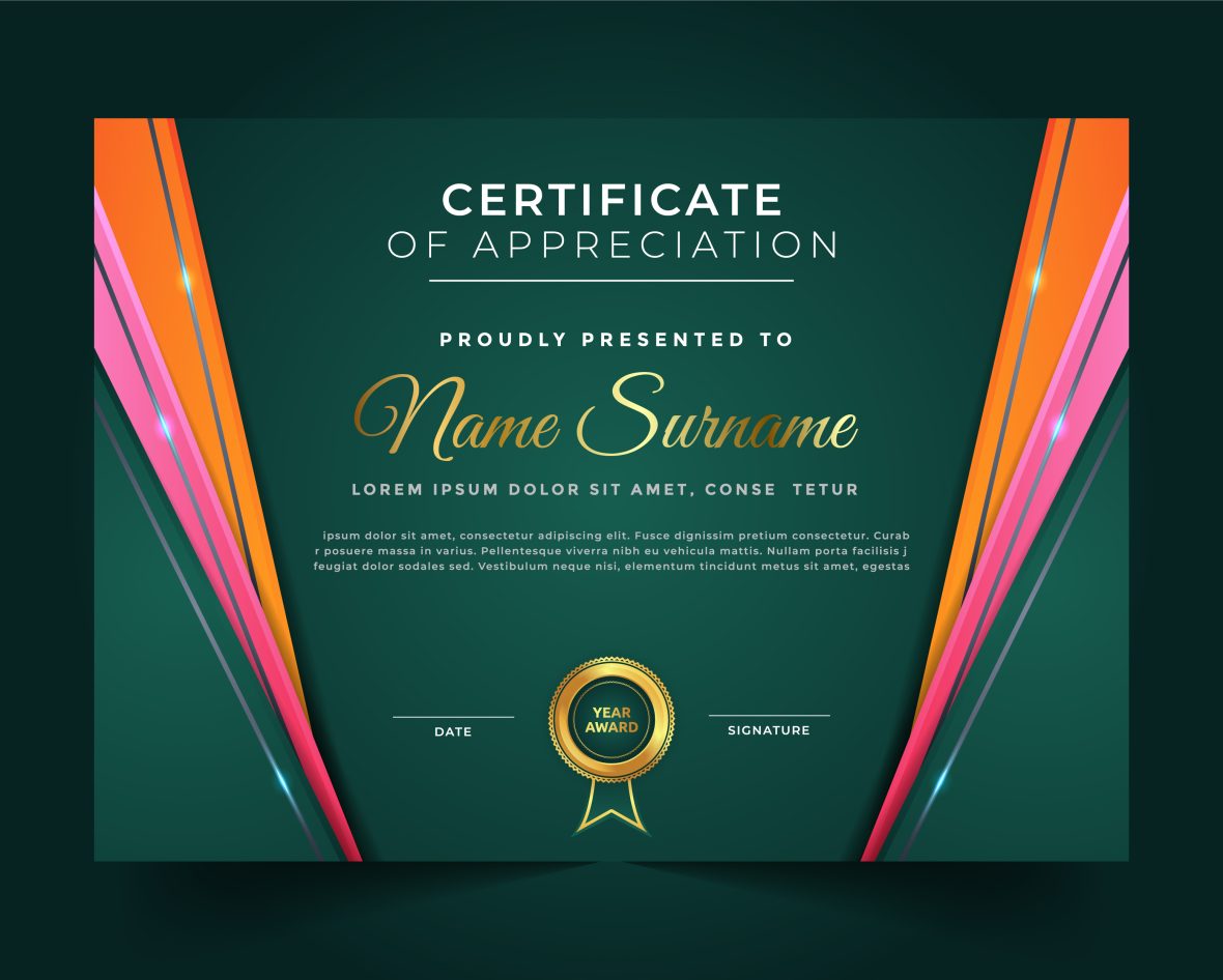 Free Certificate Template with Colorful Geometric Shapes