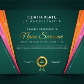 Free Certificate Template with Colorful Geometric Shapes