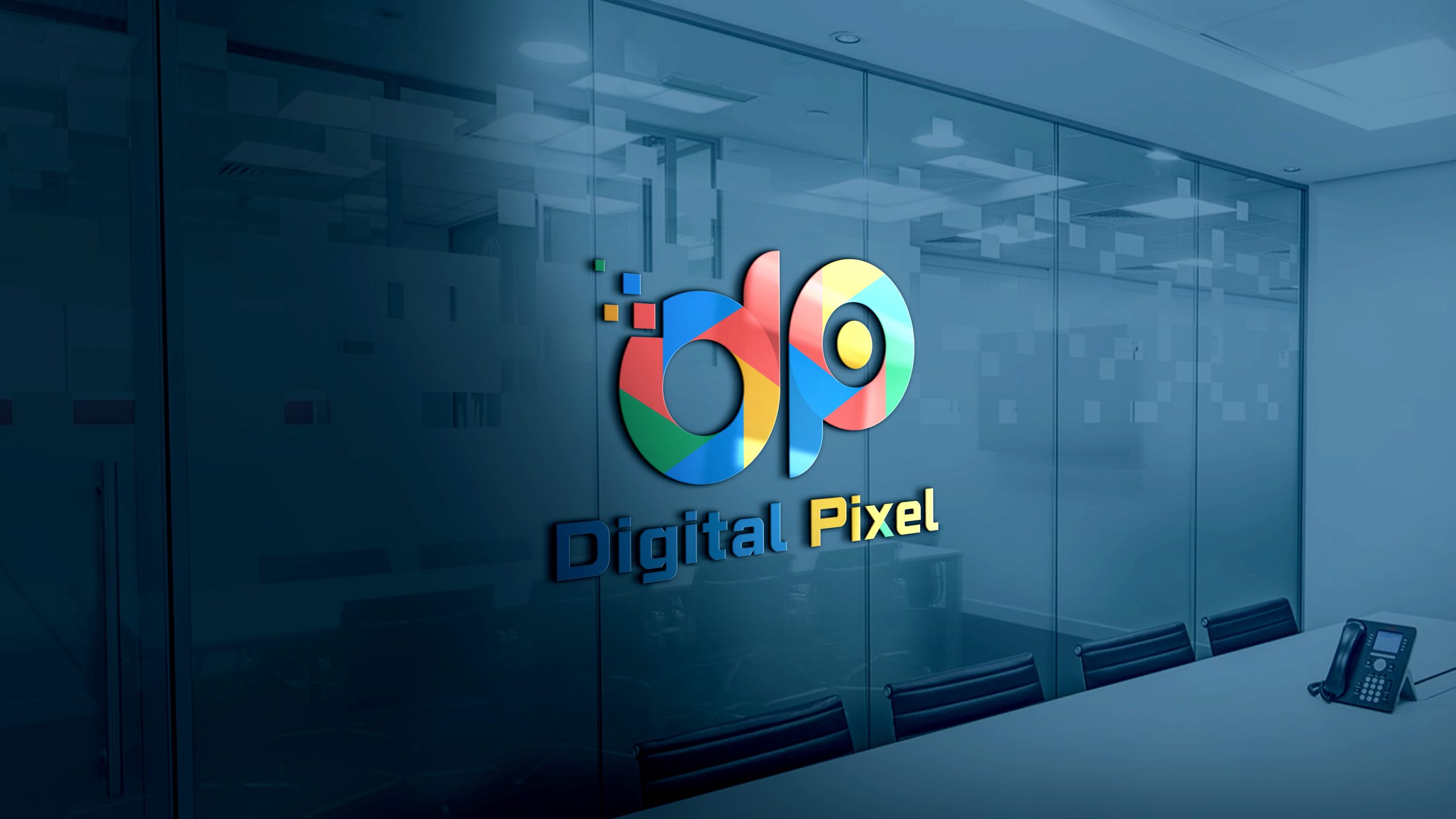 Free Digital Pixel DP Letters Logo Design Download