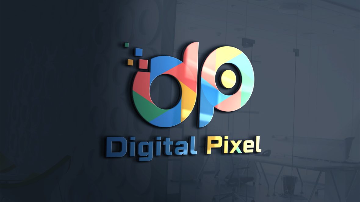 Free Digital Pixel DP Letters Logo Design Template Download