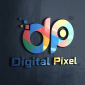 Free Digital Pixel DP Letters Logo Design Template
