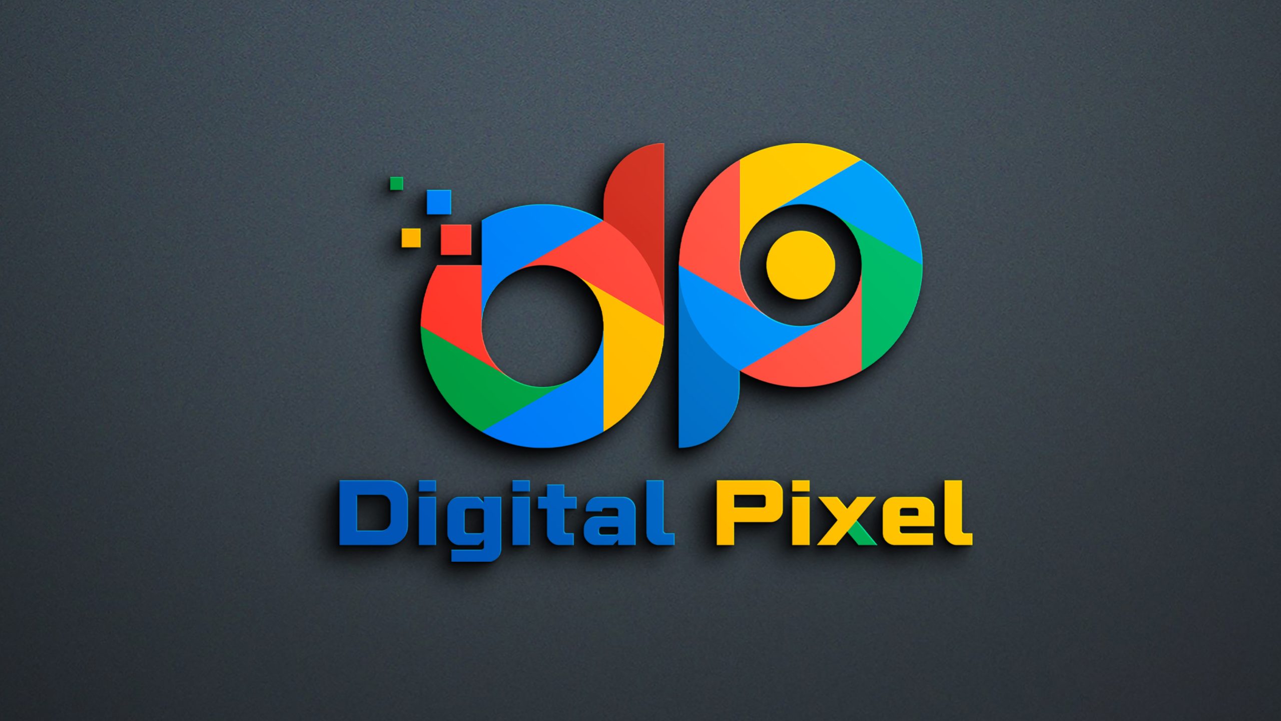Free Digital Pixel DP Letters Logo Design Template