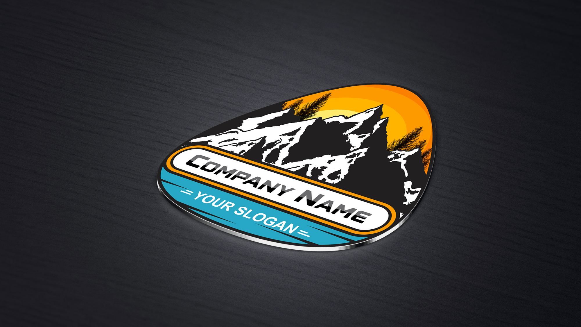 Free Download Mountain Badge Logo Design