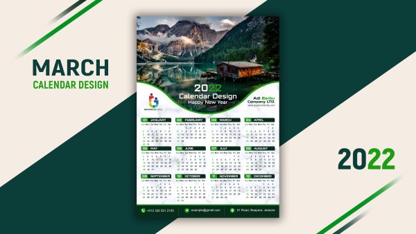 Free 2022 Modern Calendar Design Template – GraphicsFamily