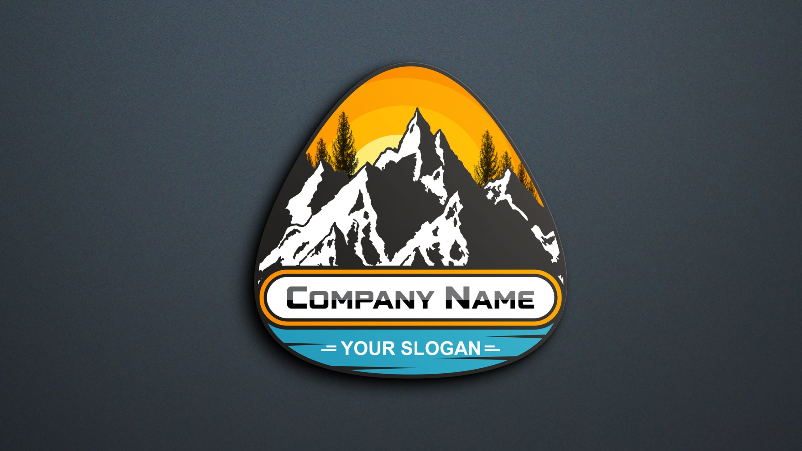 Free Mountain Badge Logo Design