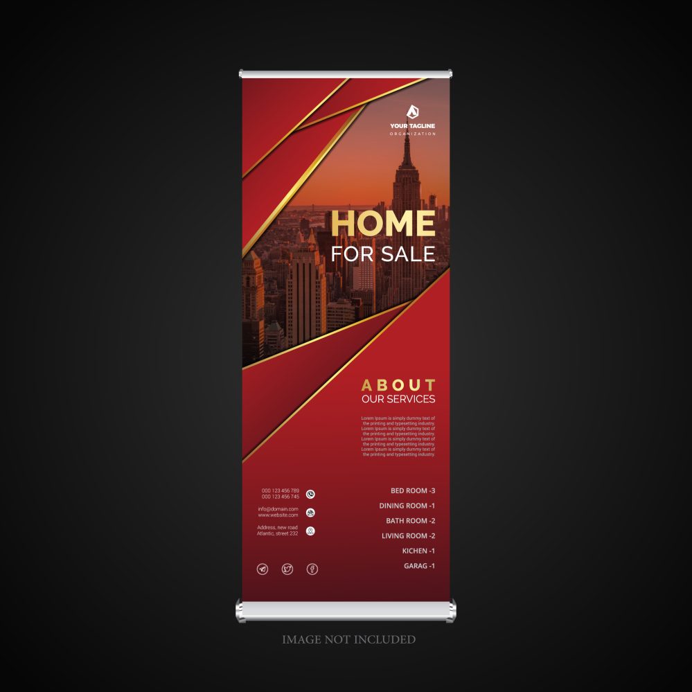 Free Roll Up Banners in Red Detailed