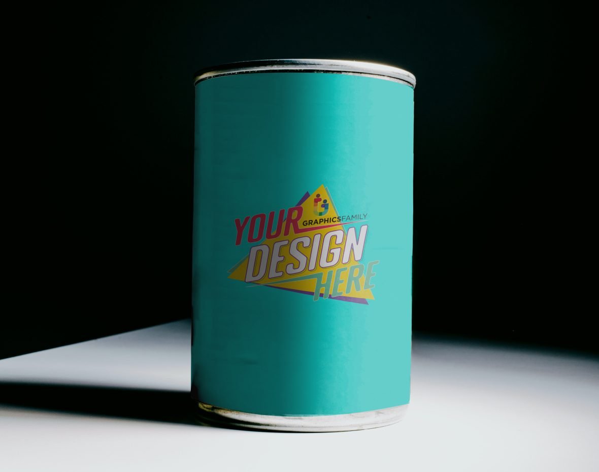 Free Tin Can Design Mockup