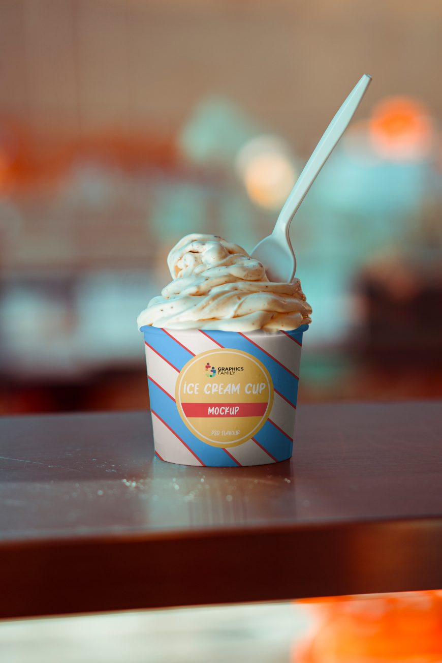 Ice Cream Cup Design Mockup free