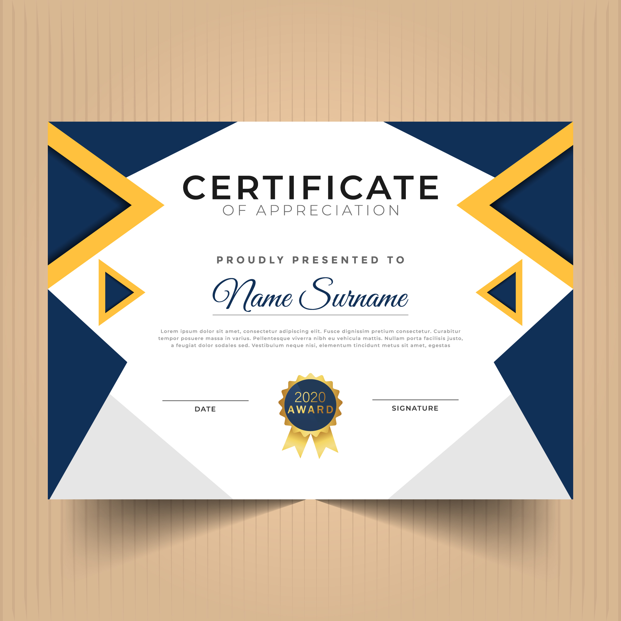 template for recognition certificate