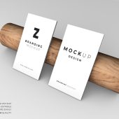 Modern Wooden Business Card Mockup