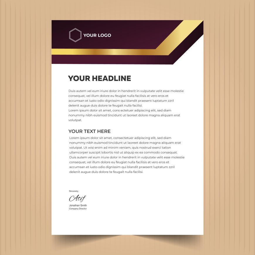 Professional business letterhead template design
